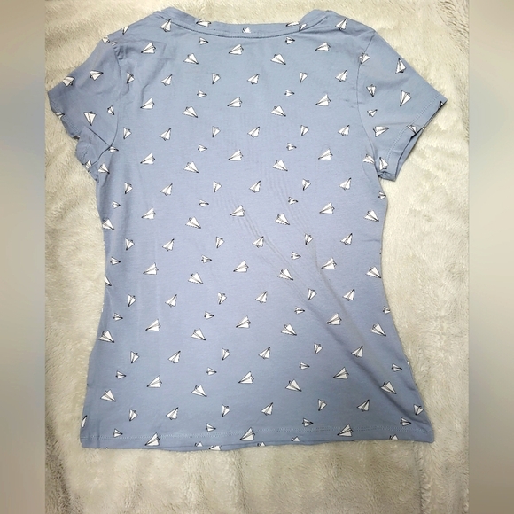 Organic Cotton Paper Planes Printed V-neck Tshirt by Twik! NWT! - Picture 6 of 7